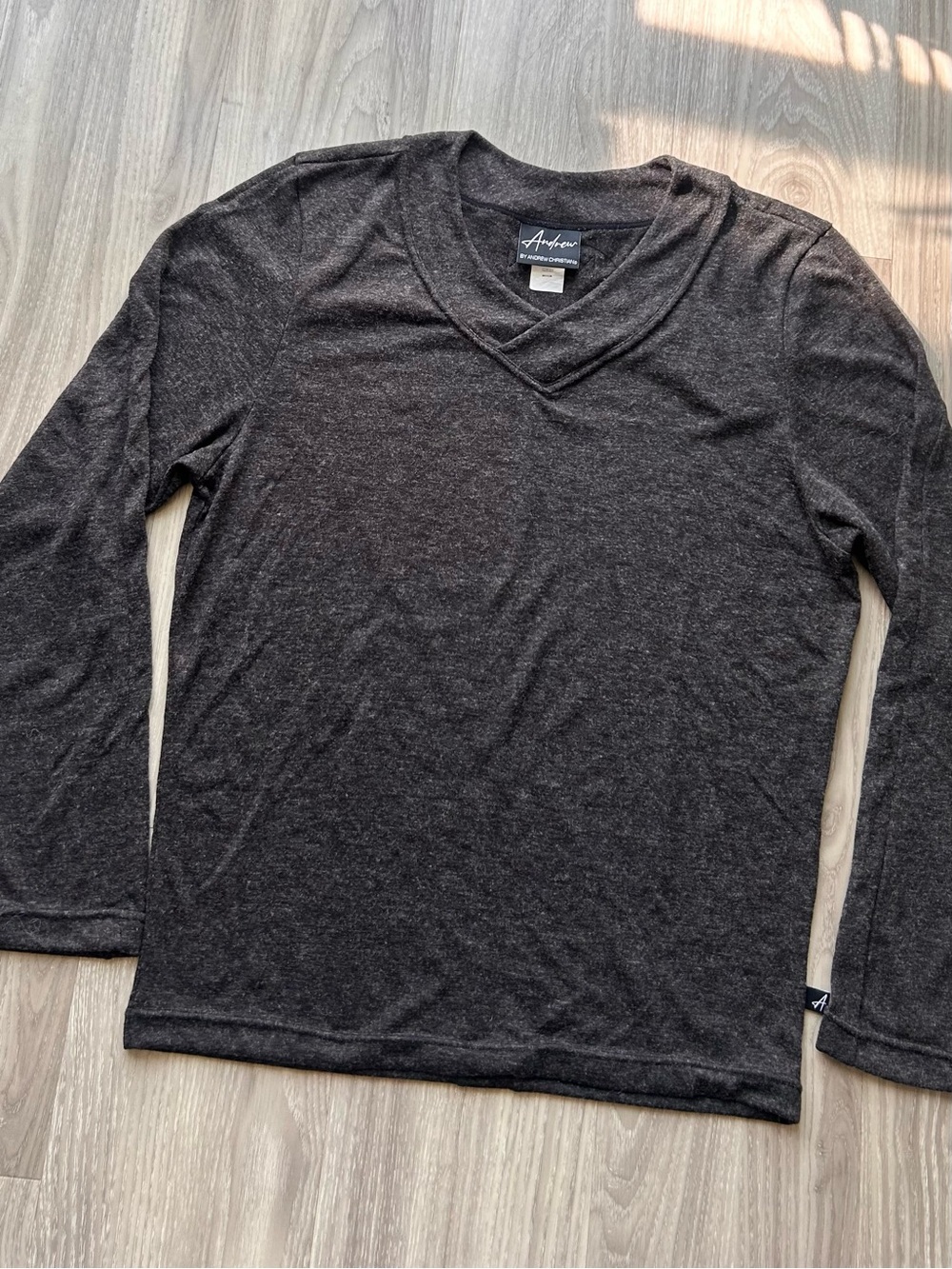 Andrew Christian | Bespoke Long Sleeve V-Neck Shirt in Charcoal (Medium)